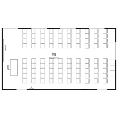 Einrichtungsplan Konzertbestuhlung U-Form im Konferenzraum im gate27 in Winterthur