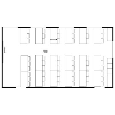 Einrichtungsplan Seminarbestuhlung im Konferenzraum im gate27 in Winterthur