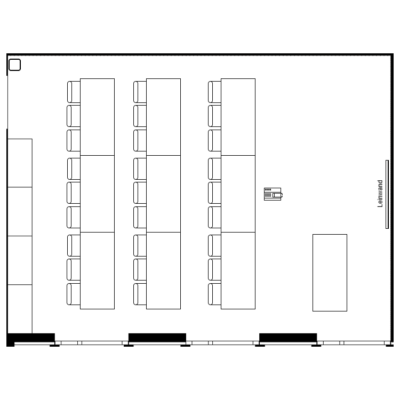 Einrichtungsplan Seminarbestuhlung im Seminarraum im gate27 in Winterthur