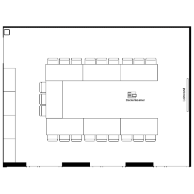 Einrichtungsplan Seminarbestuhlung U-Form im Seminarraum im gate27 in Winterthur